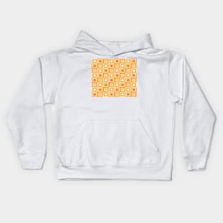 Vintage orange and yellow shades, geometric pattern Kids Hoodie